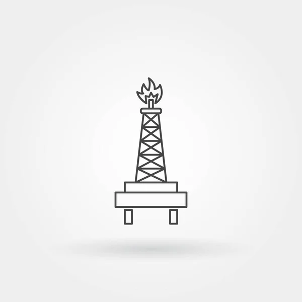 Torre de gas único icono aislado con línea moderna o estilo de contorno — Vector de stock