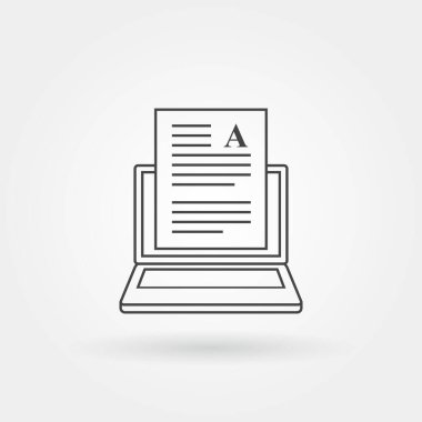 Yazma simgesini modern satır veya taslak biçimi ile izole et