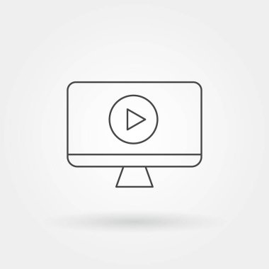 çevrimiçi video simgesi modern satır ya da taslak biçimi ile izole edilmiş