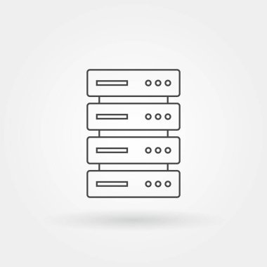 sunucu simgesi modern satır veya ana hatlarıyla izole edildi