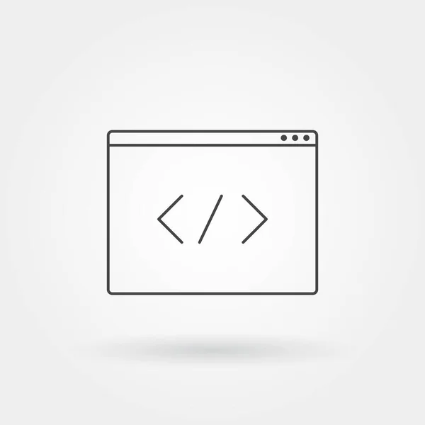 Tagg kod ikon enda isolerade med modern linje eller kontur stil — Stock vektor