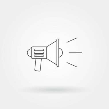 Hoparlör simgesi modern satır ya da taslak biçimi ile izole