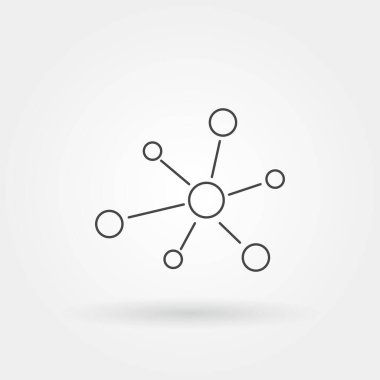 ağ dağılım simgesi modern satır veya dış hat biçimi ile izole