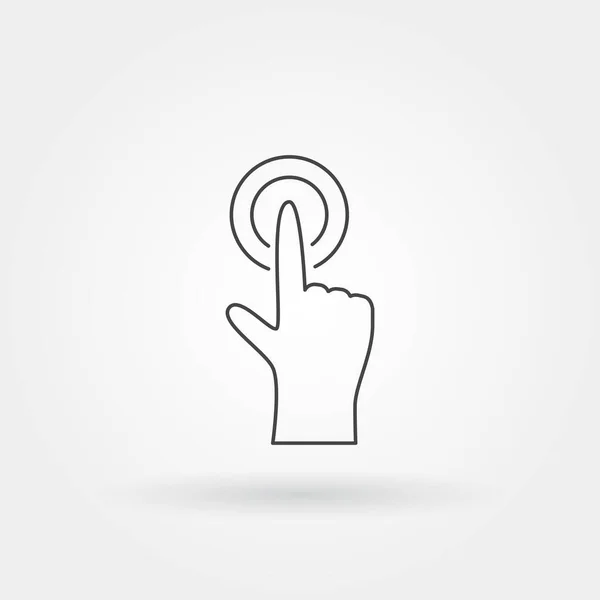 Touch hand gest ikon enda isolerad med modern linje eller kontur stil — Stock vektor