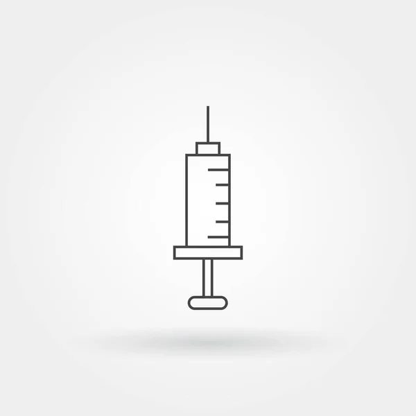 Одноразовый Шприц Инъекции Лекарств Одной Изолированной Иконкой Современной Линией Наброском — стоковый вектор