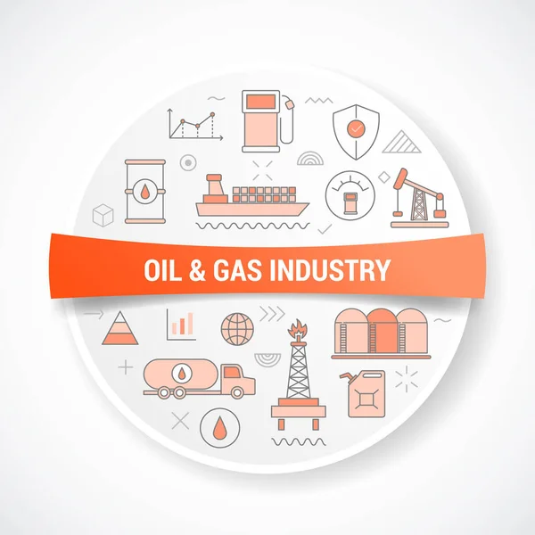 Concepto Industria Del Petróleo Gas Con Concepto Icono Con Ilustración — Vector de stock