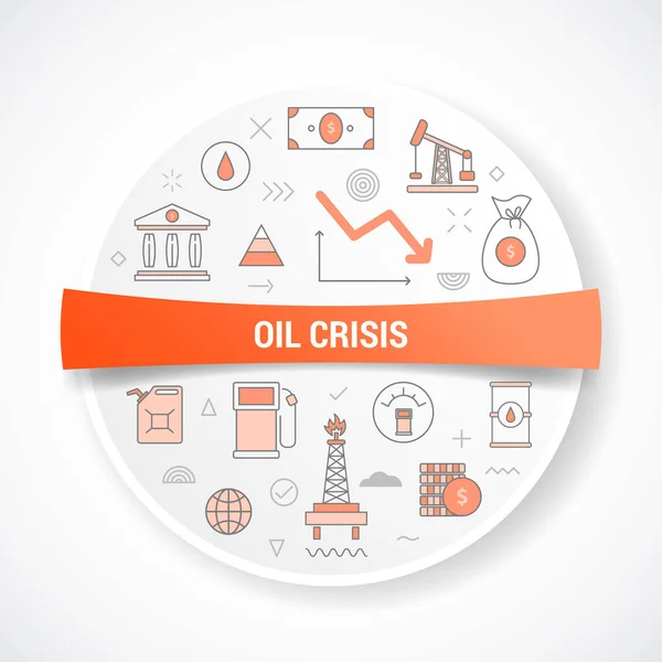 Concept Crise Pétrolière Avec Concept Icône Avec Illustration Vectorielle Forme — Image vectorielle