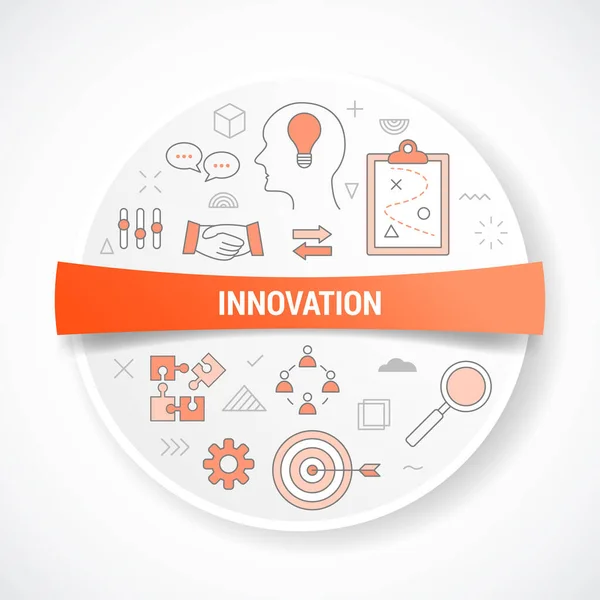 Innovación Nuevas Ideas Concepto Con Icono Concepto Con Forma Redonda — Vector de stock