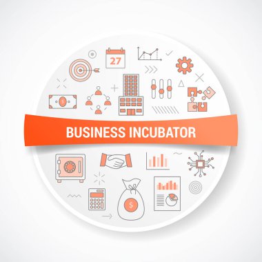 Yuvarlak veya daire şeklindeki vektör illüstrasyonlu simge kavramına sahip iş kuvözüName