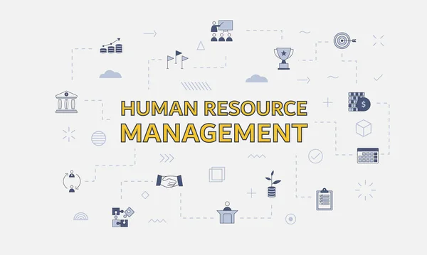 Hrm Concept Gestion Des Ressources Humaines Avec Icône Avec Grand — Image vectorielle