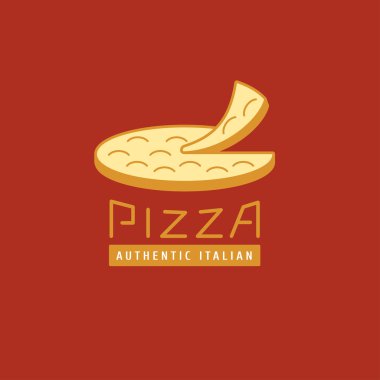 Vektör logo, tasarım öğesi pizza, pizza, pizza teslimi, bir İtalyan restoranı