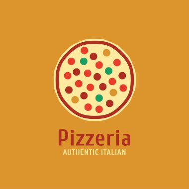 Vektör logo, tasarım öğesi pizza, pizza, pizza teslimi, bir İtalyan restoranı