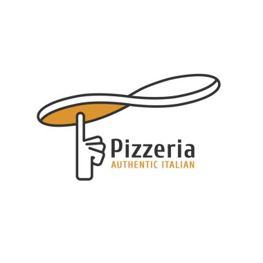 Vektör logo, tasarım öğesi pizza, pizza, pizza teslimi, bir İtalyan restoranı