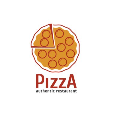 Vektör logo, tasarım öğesi pizza, pizza, pizza teslimi, bir İtalyan restoranı