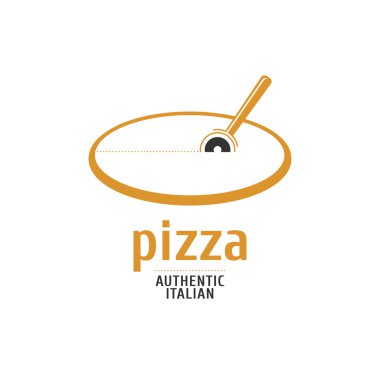 Vektör logo, tasarım öğesi pizza, pizza, pizza teslimi, bir İtalyan restoranı