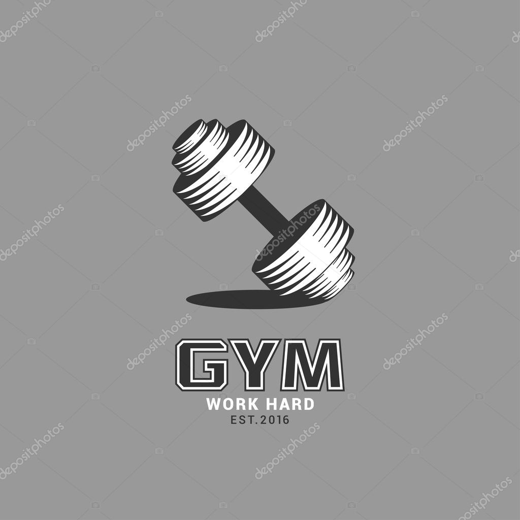Gym logo template, vector illustration. Fitness design elements