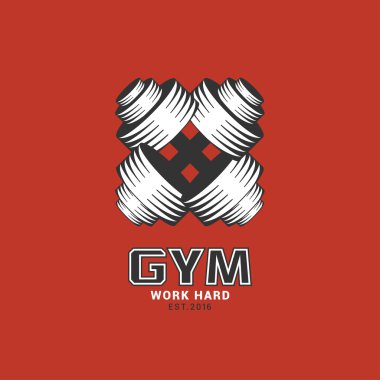 Spor salonu logo şablonu, vektör çizim