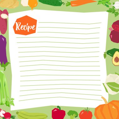 Tarifi boş şablon vektör çizim