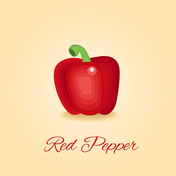Röd peppar / paprika vegetabiliska vektor illustration — Stock vektor