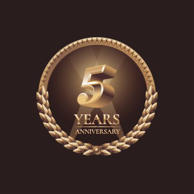 Five years anniversary celebration vector design