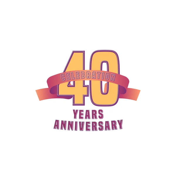Vector design for Forty years anniversary celebration — Stock Vector