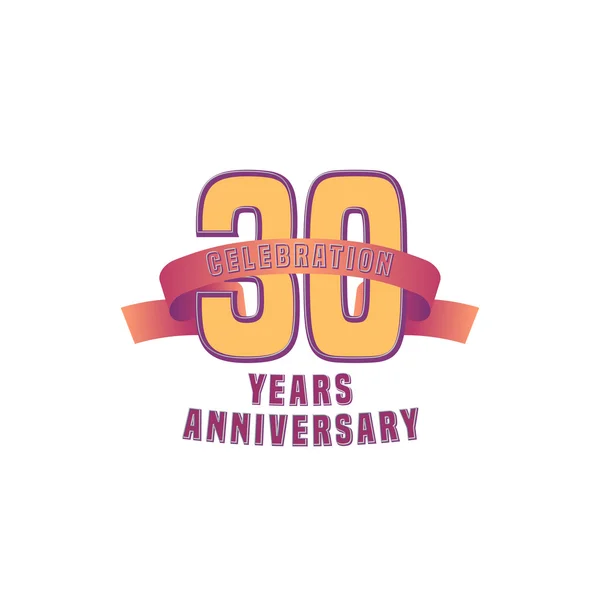 Vector design for Thirty years anniversary celebration — Stock Vector