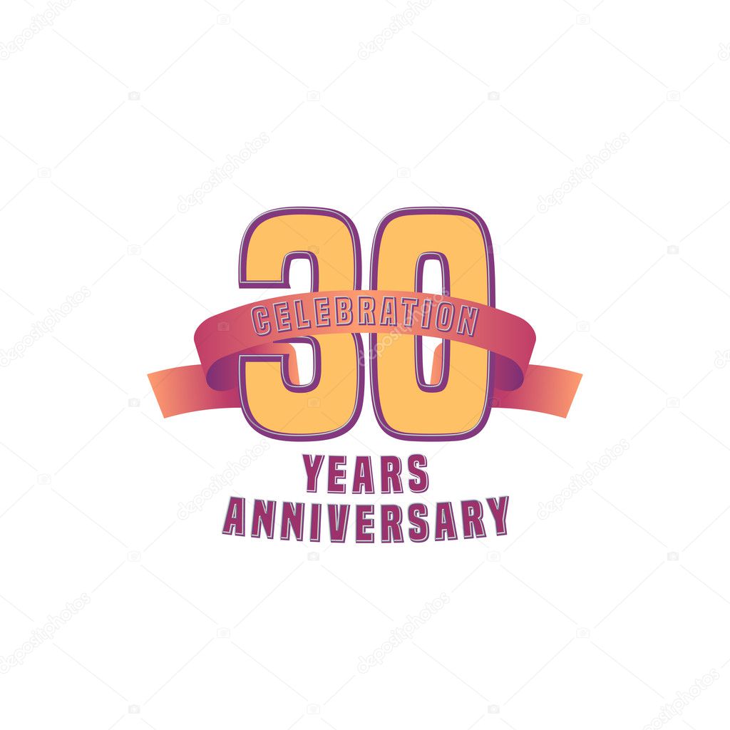 Vector design for Thirty years anniversary celebration