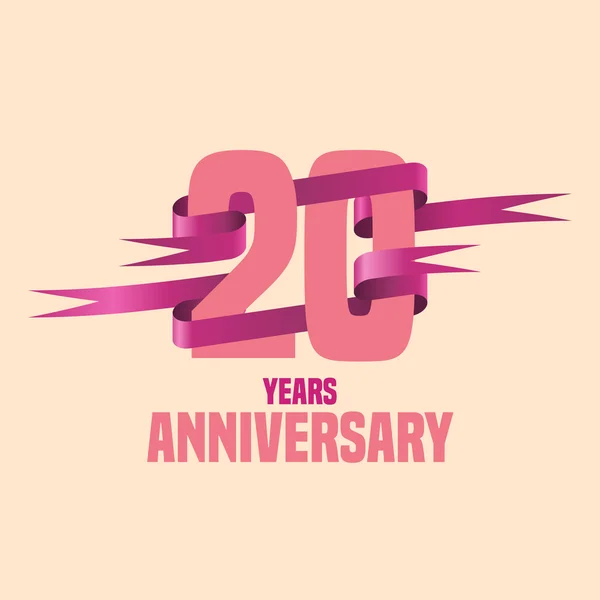 Vector design for twenty years anniversary celebration template logo — Stock Vector