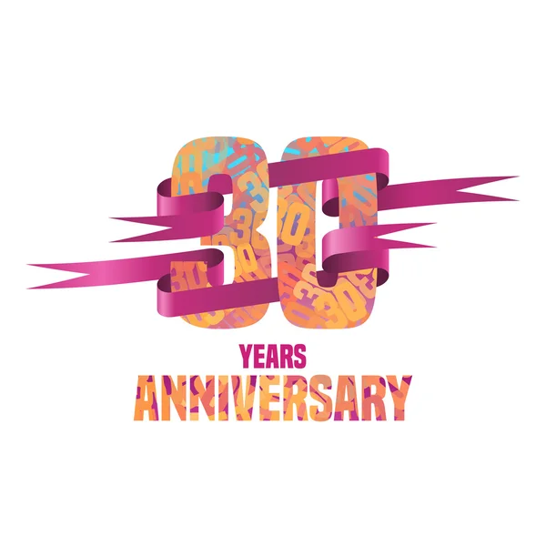 Vector design for Thirty years anniversary — Stock Vector