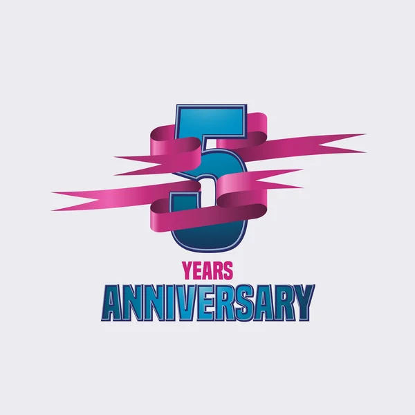 Vector design for five years anniversary — Stock Vector