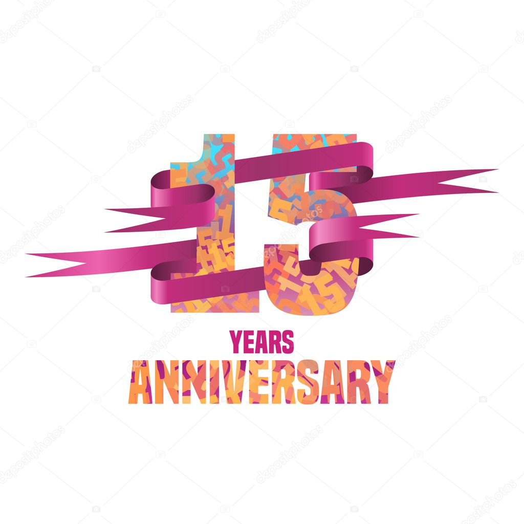 Vector design for fifteen years anniversary