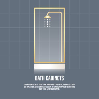 Banyo dolabı vektör şablon çizimi
