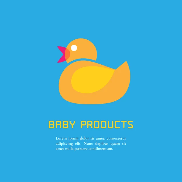 Ilustración de pato de goma — Vector de stock