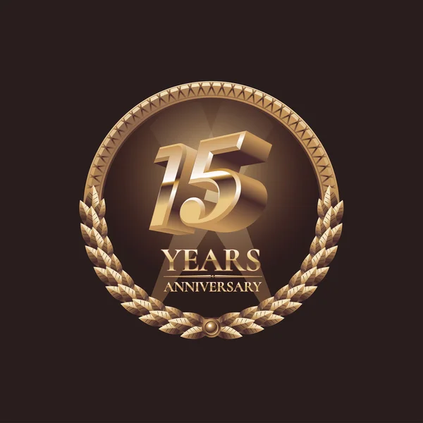 15 years anniversary vector icon. 15th celebration design — Stock Vector