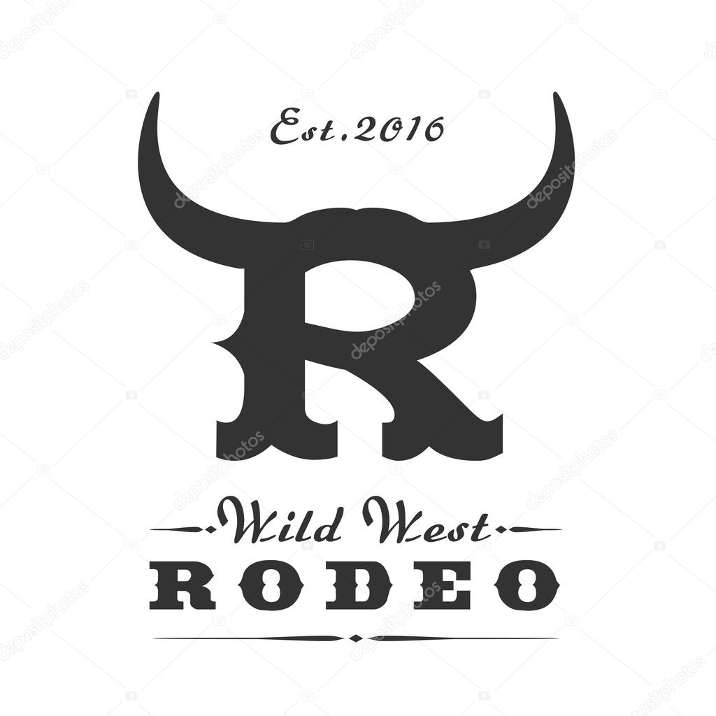 Rodeo sport vector logo template for event, company, product, bar, etc. Cowboy emblem. Wild West concept design