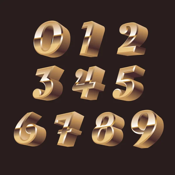 3d numbers set vector — Stock Vector