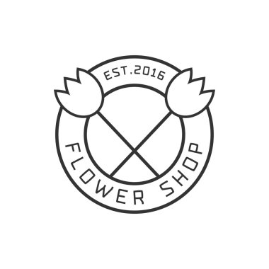 Çiçek Dükkanı logo vektör. Çiçekçi arka plan