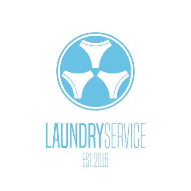 Çamaşırhane vektör amblemi, etiket, tasarım öğesi