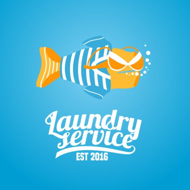 Çamaşırhane vektör logo, etiket