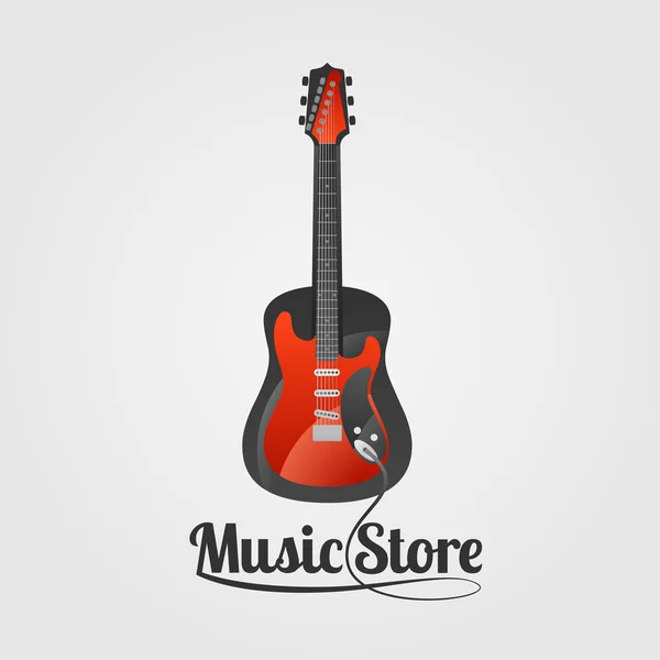 Magazin de muzică logo vector — Vector de stoc