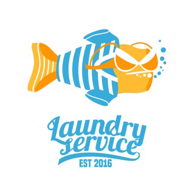 Çamaşırhane Hizmeti vektör logosu, özgün tasarım