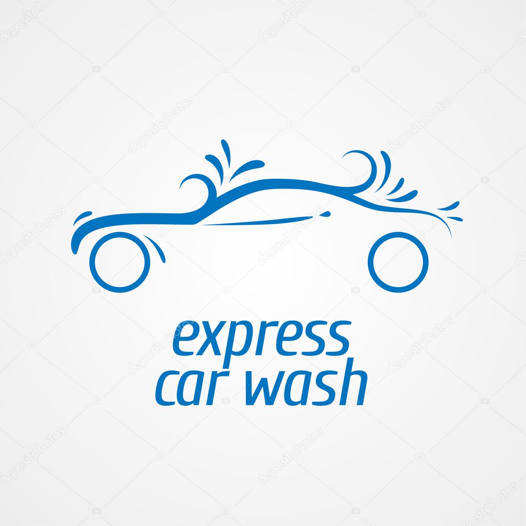 Car wash vector design element, logo. Car washing concept