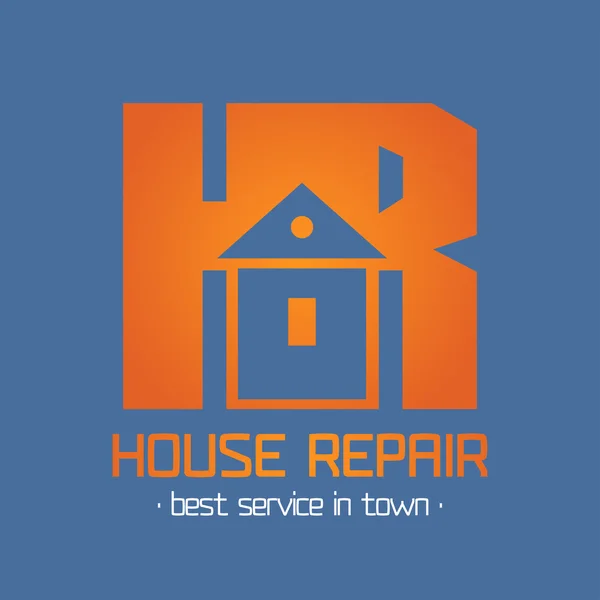 Casa, casa logo vector de reparação, distintivo, elemento de design, emblema, ícone — Vetor de Stock