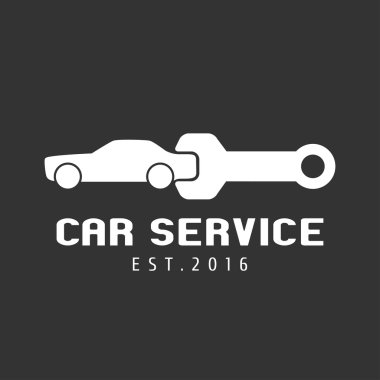 Araba Servisi, oto yedek parça vektör logo, rozet, simgesi