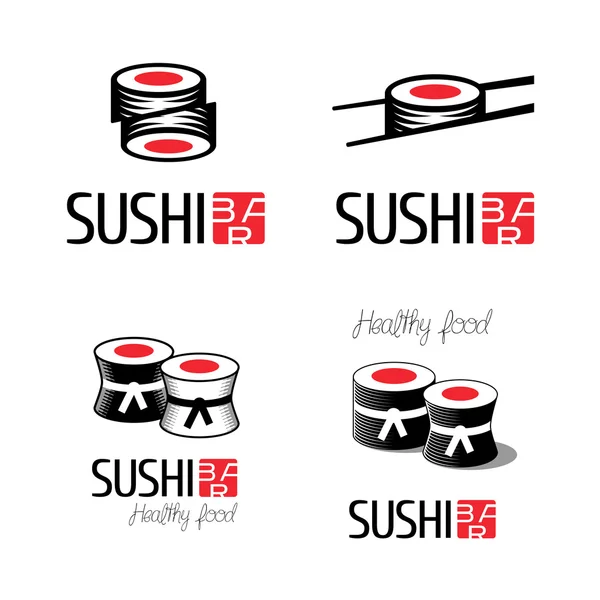 Sistema del sushi vector logos — Vector de stock
