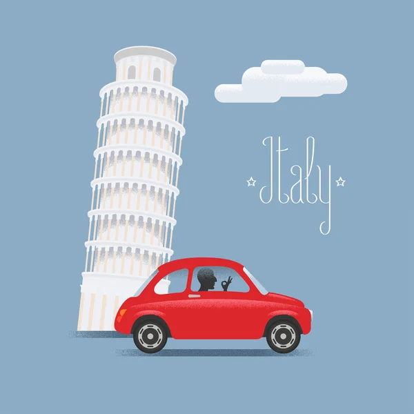 Reisen Sie nach Italien-Vektor-Illustration. Design-Element mit italienischen Pisa — Stockvektor