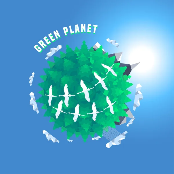 Piccolo pianeta 3d vettoriale illustrazione — Vettoriale Stock
