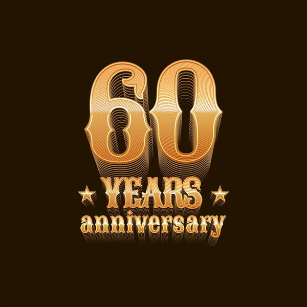 60 years anniversary vector logo, icon — Stock Vector