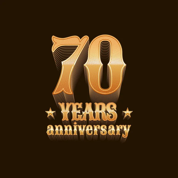 Logo de vector de aniversario 70 años — Archivo Imágenes Vectoriales