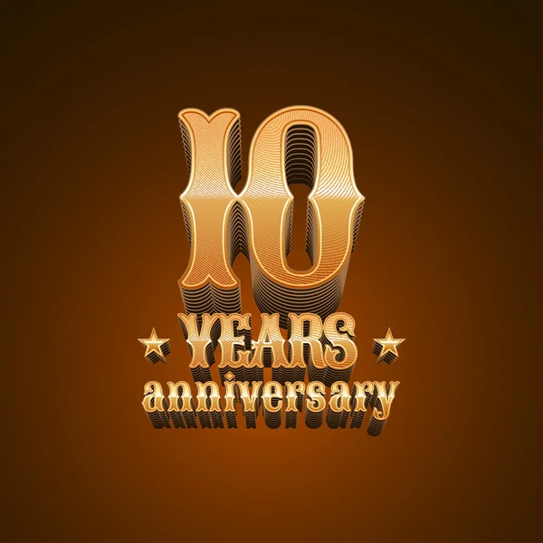 Logo de vector de aniversario 10 años — Archivo Imágenes Vectoriales